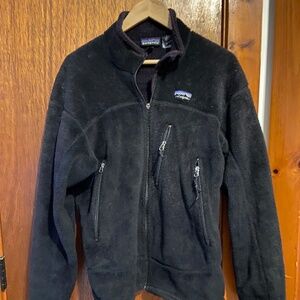 Patagonia Zip Up Fleece Mens Large Black Vintage